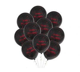 Packung mit 10 Happy Halloween-Ballons von 30 cm