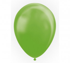 Pack of 10 Pearlized Lime Green Metallic Balloons of 30 cm