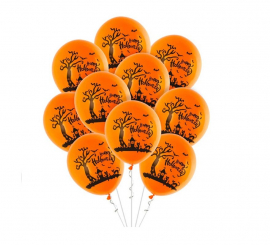 Pack of 10 Halloween Landscape Balloons of 30 cm