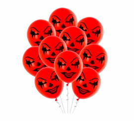 Pack of 10 Red Clown Balloons of 30 cm