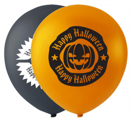 Pack de 10 Globos surtidos de Happy Halloween de 25 cm