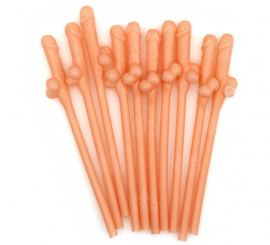 Pack of 10 Penis-shaped straws