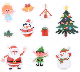 Pack de 10 Pegatinas Gel Figuritas Navidad de 20x25 cm
