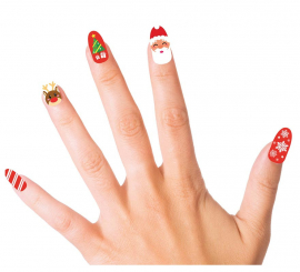 Pack of 10 Christmas Figures Nails with adhesive