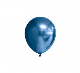 Pack de 100 Globos Cromados Redondo Color Azul de 12,5 cm