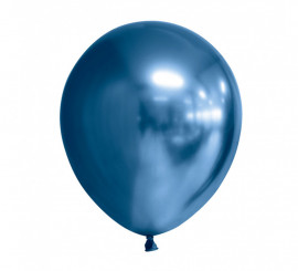 Packung mit 100 Chrom-Ballons, rund, blau, 30 cm