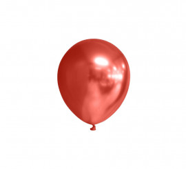 Lot de 100 Ballons Ronds Chromés Rouges 12,5 cm