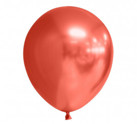 Pack de 100 Ballons Ronds Chromés Rouges 30 cm