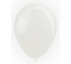 Pack of 100 Pearlescent White Metallic Balloons of 30 cm