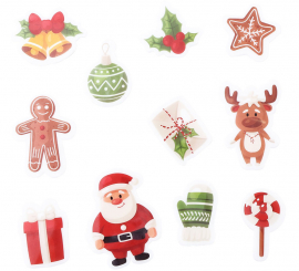 Pack de 11 Pegatinas Gel Figuritas Navideñas de 20x25 cm