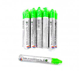 Pack of 12 fluorescent green waxes