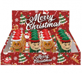 Pack of 12 walking Christmas figures measuring 7 cm