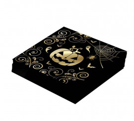 Pack de 12 Servilletas Calabaza Oro de 33X33 cm