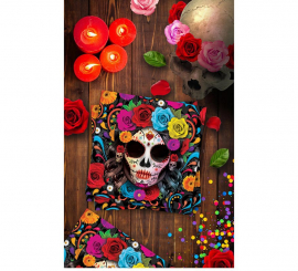 Pack of 12 colorful Catrina Napkins of 33x33 cm