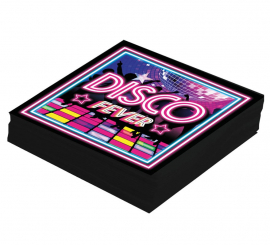 Pack of 12 Disco Fever Napkins of 33x33 cm