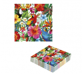 Pack of 12 Hawaii Printed Napkins of 33X33 cm