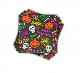 Pack of 12 Spooky Halloween Print Napkins of 33x33 cm