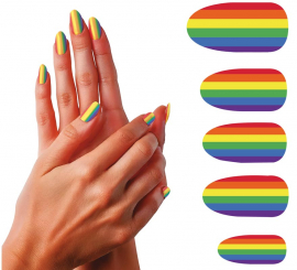 Pack de 12 Uñas Arcoíris con Pegamento