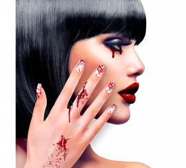 Pack of 12 Bloody Self-Adhesive Nails