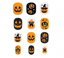 Pack of 12 Pumpkin Nails with Adhesive for Children