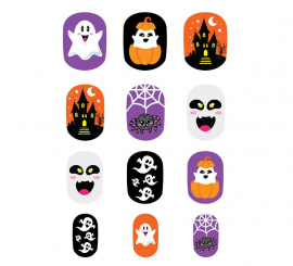 Pack of 12 Ghost Nails with Children's Adhesive