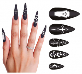 Pack of 12 long vampire nails