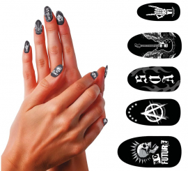Pack de 12 Uñas Punk con Pegamento