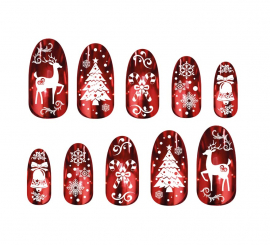 Pack of 12 red nails with glue