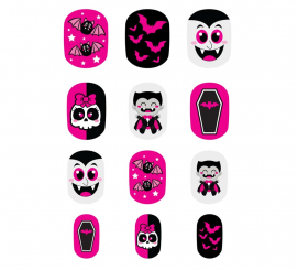 Pack of 12 Vampire Nails with Adhesive for Kids
