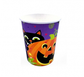 Confezione da 12 Bicchieri da 250 ml Halloween Night Stampa Arancione