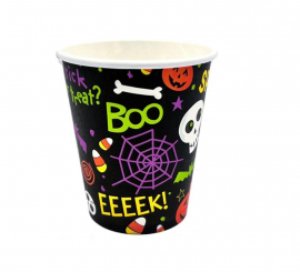 Pack of 12 250 ml Spooky Halloween Print Orange Glasses