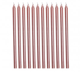 Pack of 12 Gold and Pink Candles of 13 cm