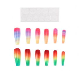 Pack of 13 Rainbow Self-Adhesive Nails