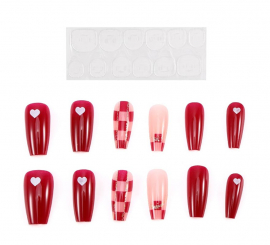 Pack of 13 Self-adhesive Heart Nails