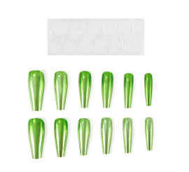 Pack of 13 Self-adhesive Nails with a green metal effect