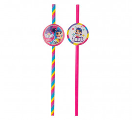 Pack of 16 Vera and the Rainbow Kingdom Straws of 19 cm