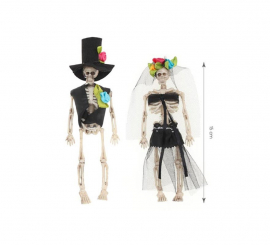 Pack of 2 Bride and Groom Skeletons of 15 cm