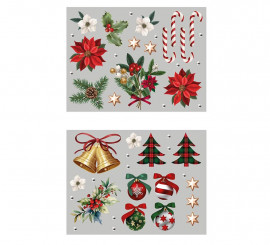 Pack of 2 Electrostatic Sheets Christmas Figures 30x40 cm