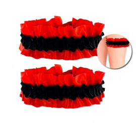 Pack of 2 red and black garter belts