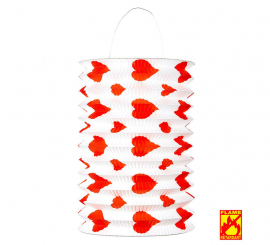 Pack of 2 Flame Retardant Red Heart Lanterns of 16x28 cm