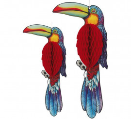 Pack of 2 hanging toucans of 40 and 30 cm