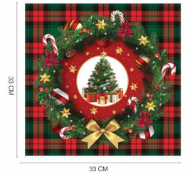 Pack of 20 Christmas Tree Napkins 33x33 cm