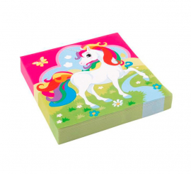 Pack of 20 33 cm Paper Unicorn Napkins