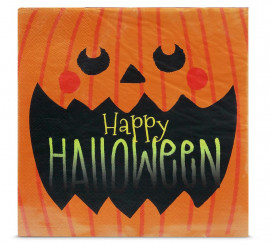 Pack of 20 Happy Halloween Napkins of 33x33 cm