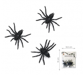 Pack of 3 black spiders