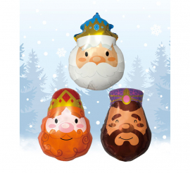 Pack de 3 Globos Foil Reyes Magos