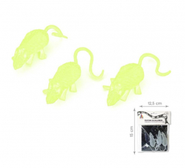 Pack of 3 fluorescent mice