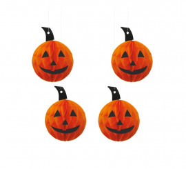 Pack de 4 Colgante de Calabaza de 10x12 cm