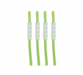 Pack of 4 green Boo straws