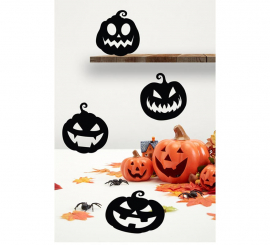 Pack of 4 Black Pumpkin Silhouettes